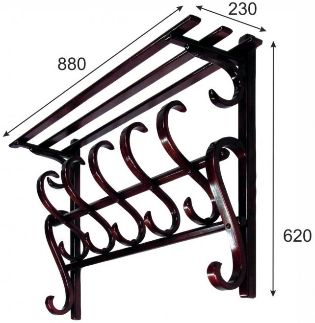 Вешалка настенная В 7Н махагон