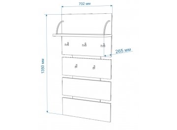Вешалка настенная Веш-70 нельсон