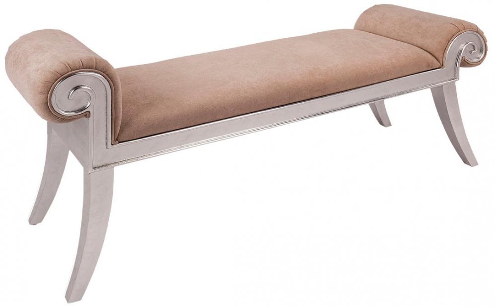 Банкетка ART-4437-BC1A серебро / бежевый