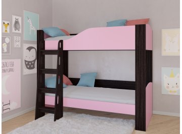 Детская кровать Астра 2 без ящика венге / розовый