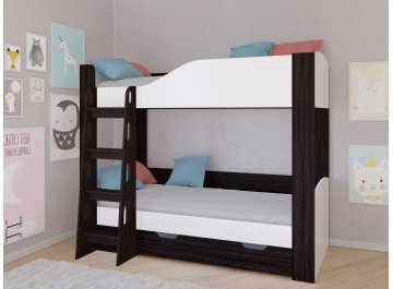 Двухъярусная кровать Астра 2 венге / белый