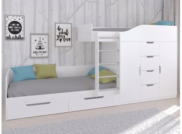 Двухъярусная кровать Астра 6 белый