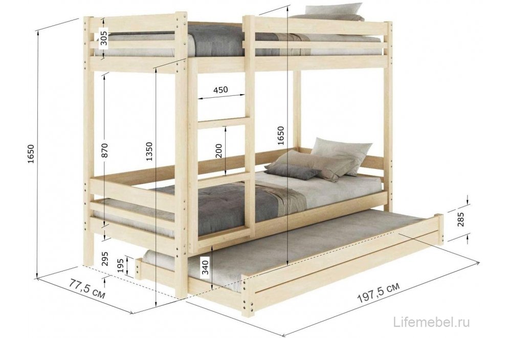 Двухъярусная кровать Гермес 70х190