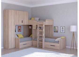 Двухъярусная кровать Трио/1