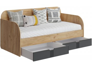 Детская кровать Эмилия ЭЛ-48 (90 x 200) дуб крафт золотой / графит