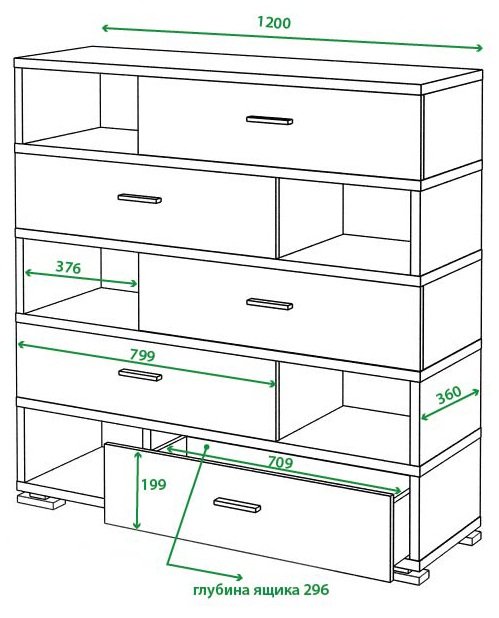 Комод СБ-40/5 В венге