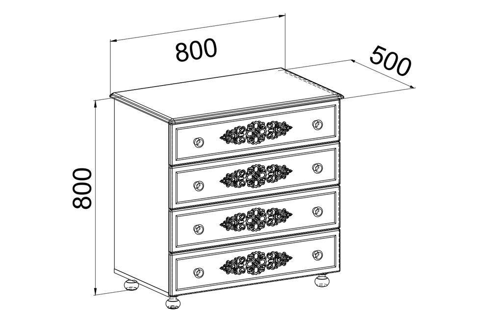 Комод Ассоль АС-5 белое дерево
