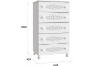 Детский комод Ассоль АС-62 белое дерево