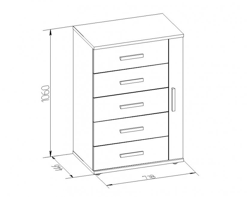 Комод Баухаус (Bauhaus) 10 бодега светлый