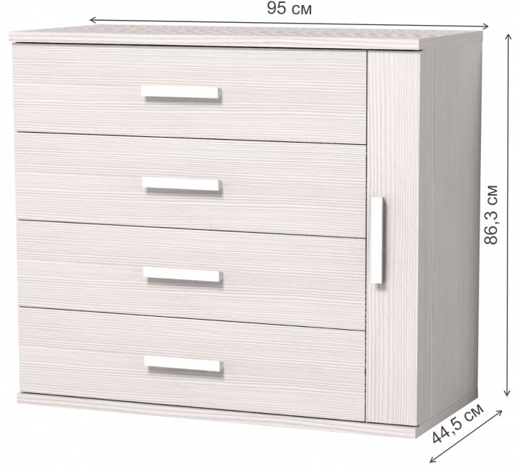 Комод Баухаус (Bauhaus) 14 бодега светлый