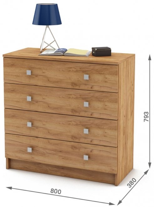 Комод Бостон-6 дуб золотистый