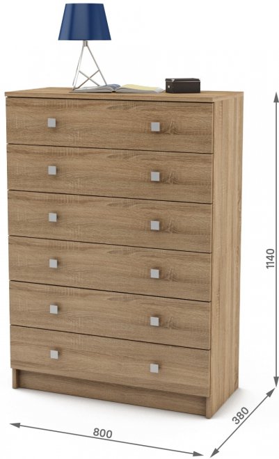 Комод Бостон-8 дуб сонома