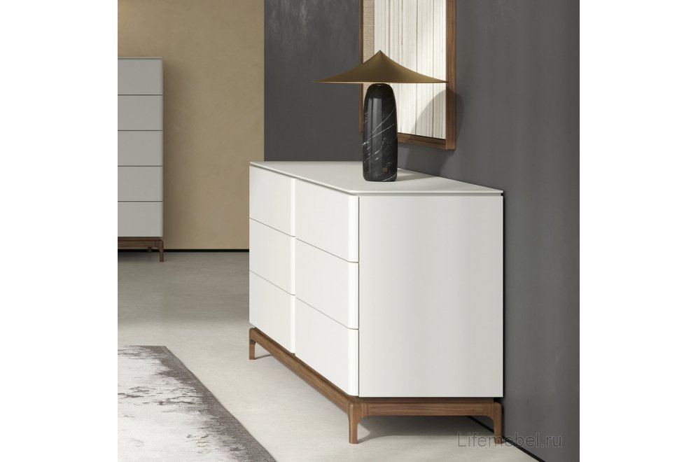 Комод Calpe светло-серый / орех