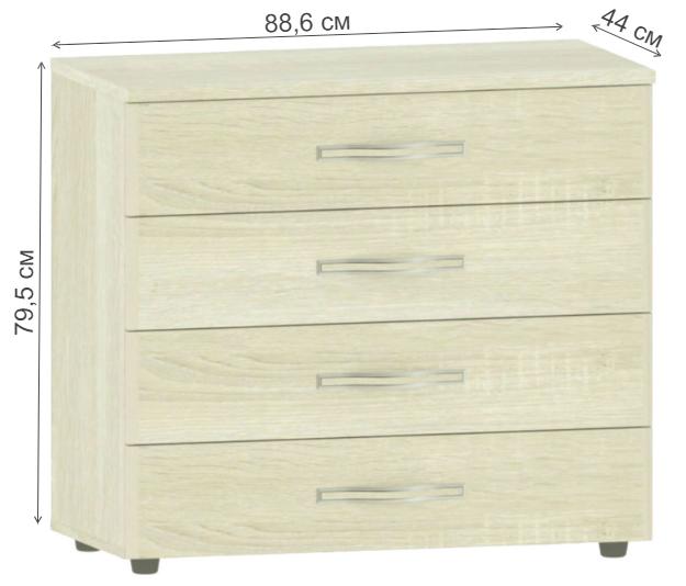 Комод четырехдверный Диана дуб сонома