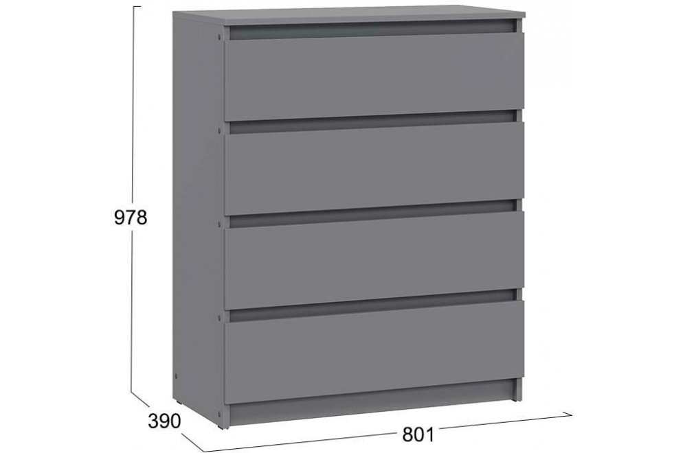 Комод Денвер Исполнение 2 графит серый