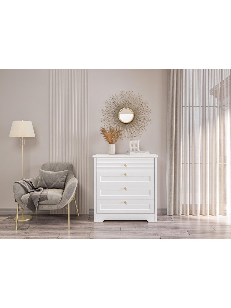 Комод Денвер МН-040-11 белый / белый матовый