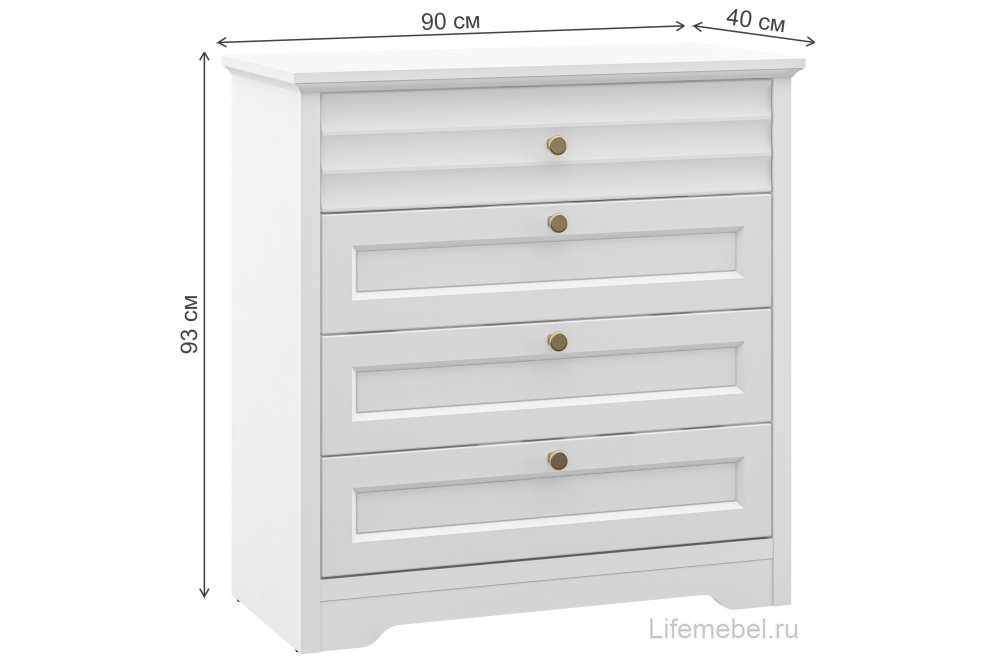 Комод Денвер МН-040-11 белый / белый матовый