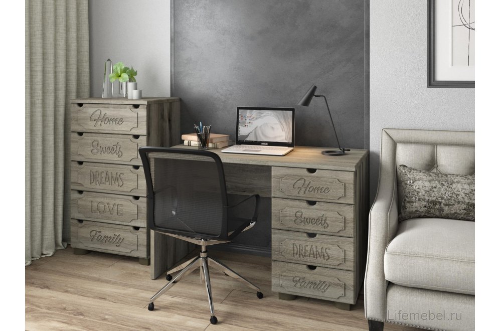 Комод ДримСтар ДС-11 дуб эвок / дуб сонома темный