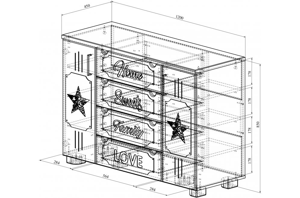 Комод ДримСтар ДС-17 белое дерево