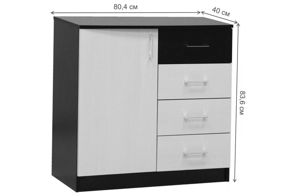 Комод Дуэт-5 дуб сонома / белый