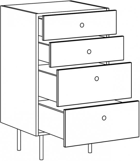 Комод Frida 50 Kalatea / металлические ножки