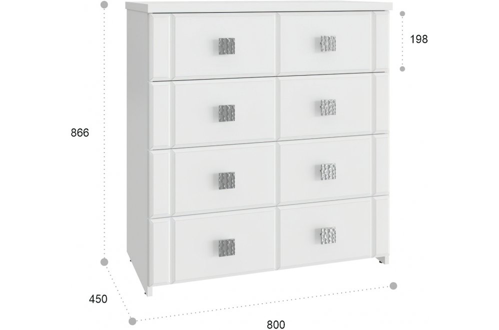 Комод Изабель ИЗ-50К белое дерево