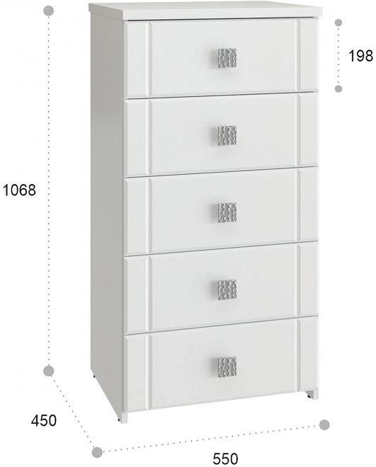 Комод Изабель ИЗ-51К белое дерево
