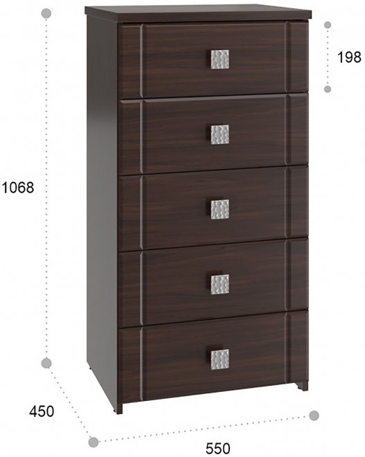 Комод Изабель ИЗ-51К орех темный