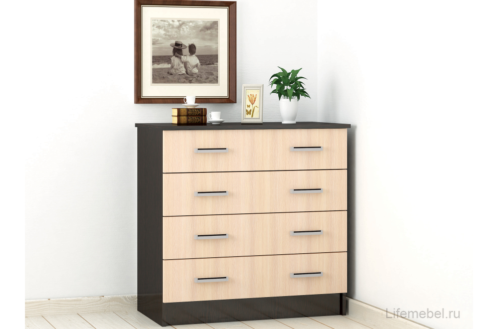 Комод Катрин 3 венге / дуб молочный