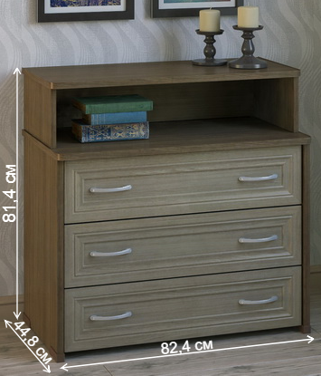 Комод КМ-3-НФ ясень темный / ясень светлый