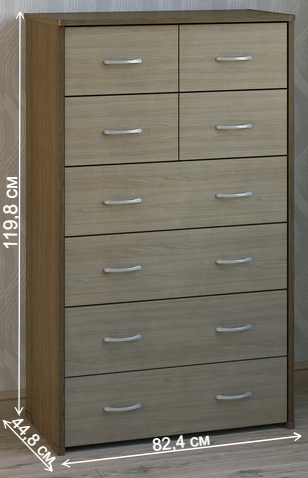 Комод КМ-63 ясень темный / ясень светлый