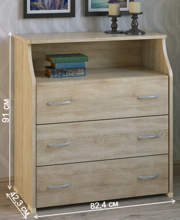 Комод КВ-31-Н дуб сонома
