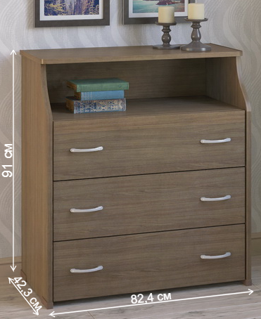 Комод КВ-31-Н ясень темный