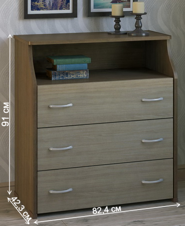 Комод КВ-31-Н ясень темный / ясень светлый