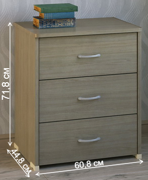 Комод КВ-32 ясень светлый