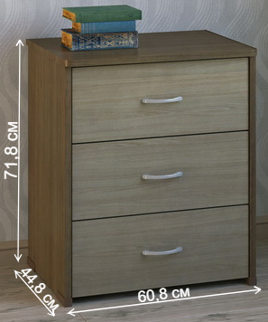 Комод КВ-32 ясень темный / ясень светлый