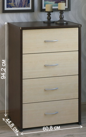 Комод КВ-34 венге / дуб молочный