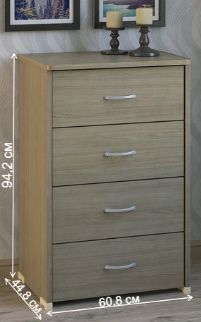 Комод КВ-34 ясень светлый