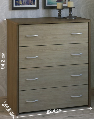 Комод КВ-41 ясень темный / ясень светлый