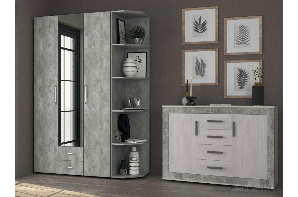 Комод Леон 366 ясень анкор светлый / ателье светлый