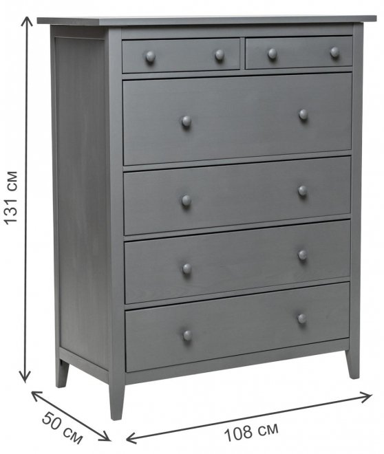 Комод Leset Мира 06 серый