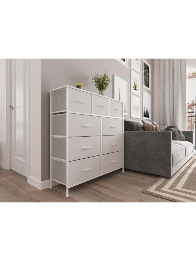 Комод Линкс 9 ящиков белый