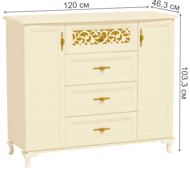 Комод Ливадия Л15 weave светлый