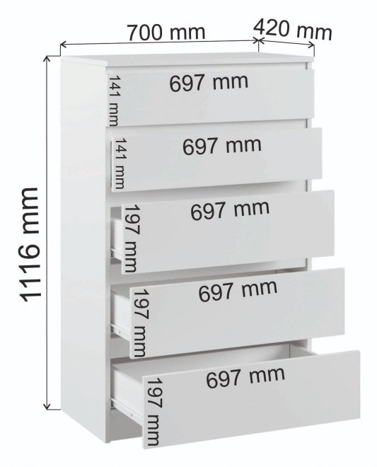 Комод Мадера К 700 ЛДСП сонома