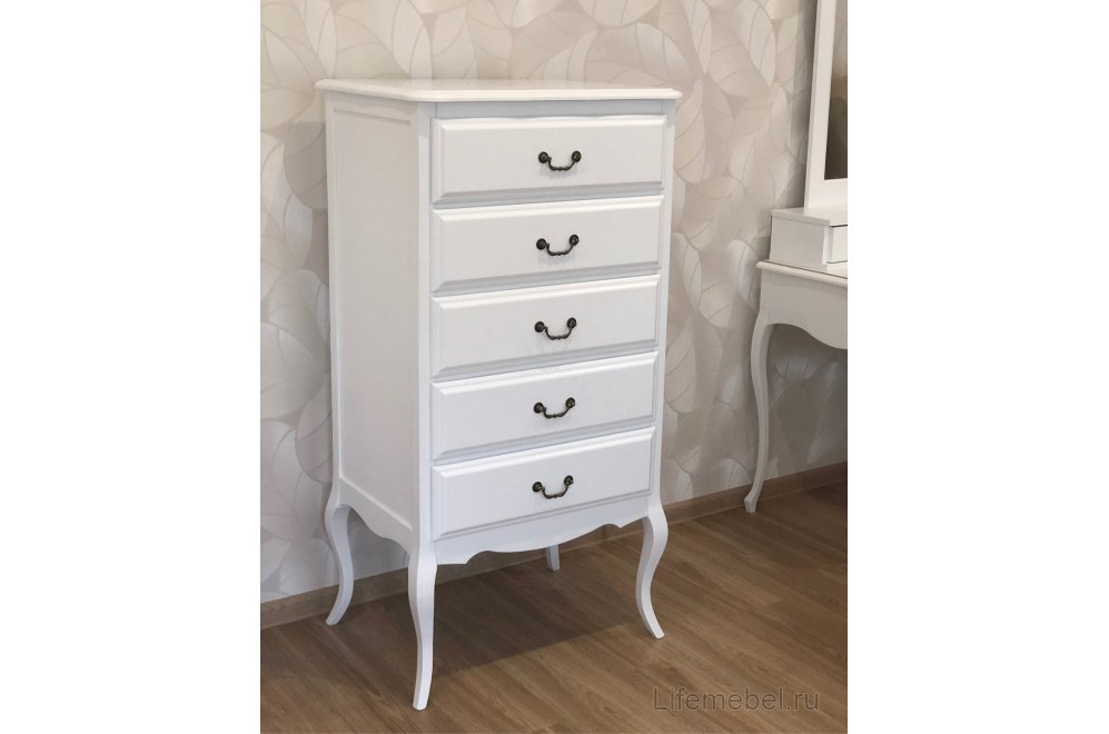 Комод Малонн Ави белый 5 ящиков