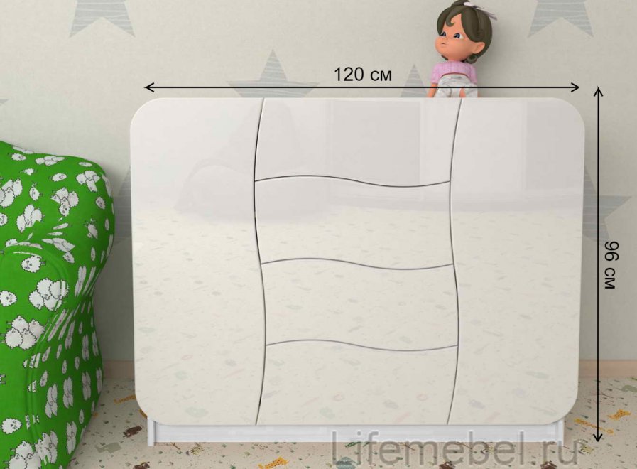 Комод Мебелеф - 38 белый / белоснежный глянец