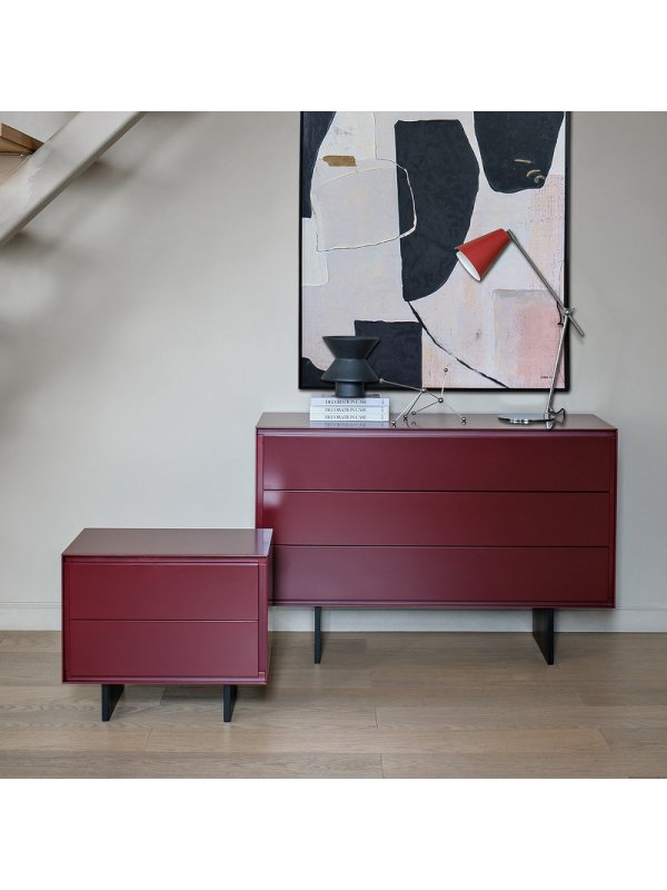 Комод Miramar тёмно-красный / черный