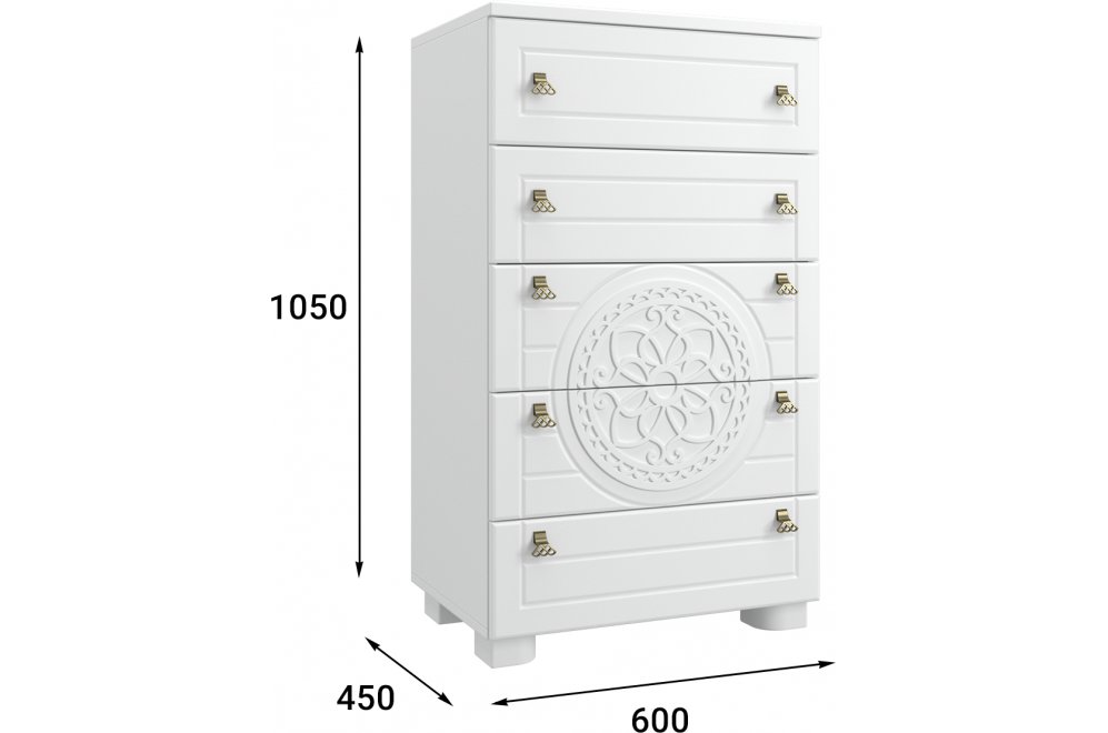 Комод Монблан МБ-35К белое дерево