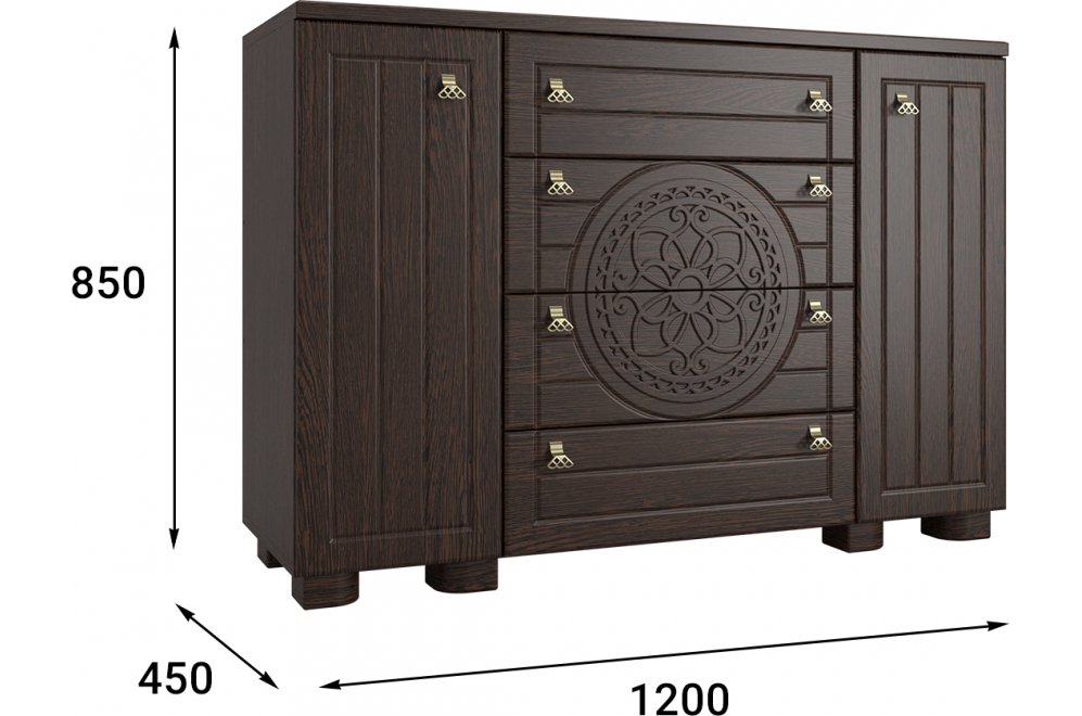 Комод Монблан МБ-36К венге / орех шоколадный