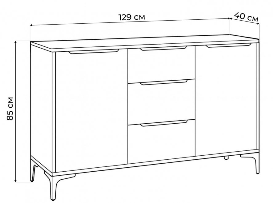 Комод Иадама графит / графит софт